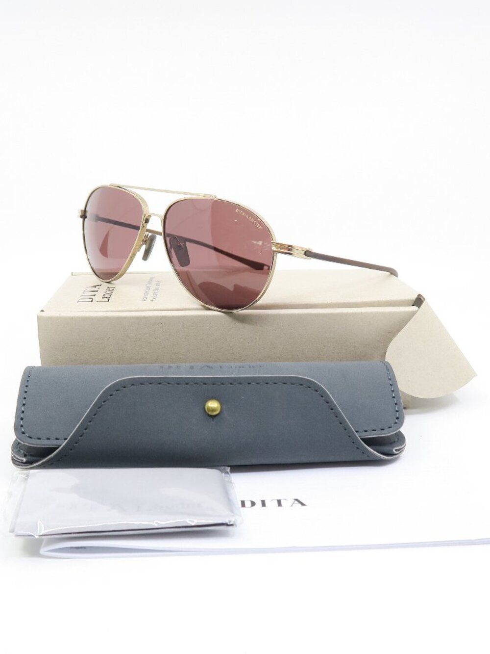 DITA Ichi Lancier DLS-418-A- 01 Gold & Brown Titanium, New Sunglasses Frames.